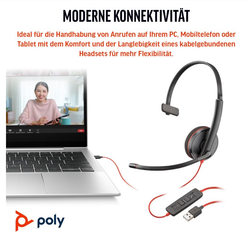 HP Poly Blackwire 3210 - Headset